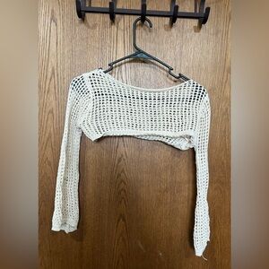 ✨3/$15 Girls Crochet Long Sleeve Crop Top